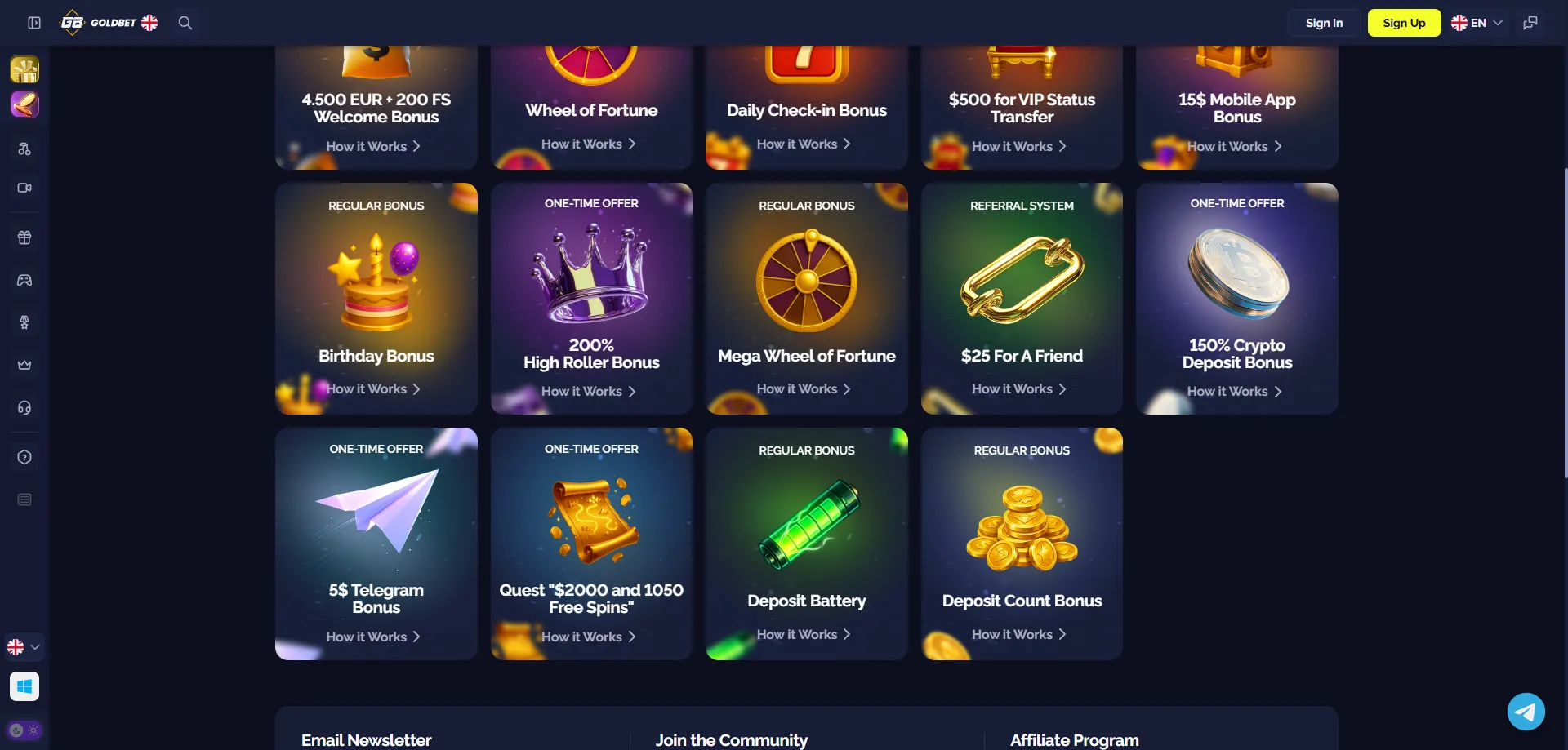 Goldbet.io bonus benvenuto 100% + 200 Free Spins con codice promo